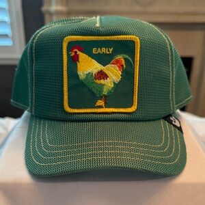 GOORIN BROS NWT Limited Edition "Get that Worm" Early patch rooster trucker hat